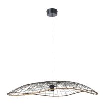 Suspension Lanka Bambou et Métal Anthracite XXL Ø80cm 60W - COREP