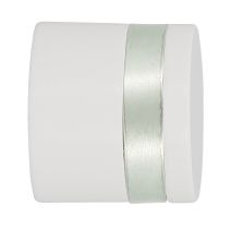2 embouts de barre à rideaux bouchon Ø35 à visser bague métal laqué blanc - INVENTIV