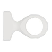 Support monobloc de barre à rideau en bois Ø35 65 mm laqué blanc - INVENTIV 