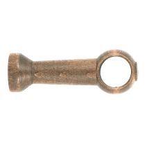 Support de barre à rideau en bois Ø28 oeil fermé 100 mm chêne foncé - INVENTIV 