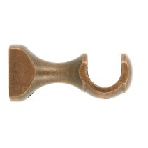Support de barre à rideau en bois monobloc Ø35 ouvert 100 mm chêne foncé - INVENTIV