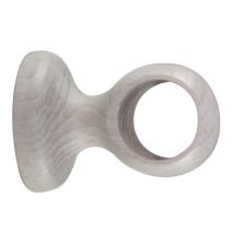 Support de barre à rideau en bois Ø28 monobloc 50 mm blanchi - MOBOIS 
