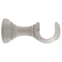 Support de barre à rideau en bois Ø28 fixe ouvert 80 mm blanchi - MOBOIS