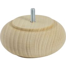 Pied meuble boule brut bois H.50 ∅110 - BAR PLUS