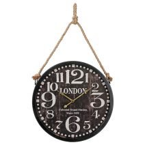 Pendule rétro London métal et corde Diamètre 52cm