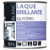 Peinture laque glycéro brillante 0,5L blanc