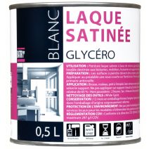Peinture laque glycéro satin 0,5L blanc