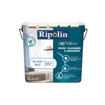 Peinture Ultra-Couvrante Extrême Mur&Plafond blanc mat 5L - RIPOLIN