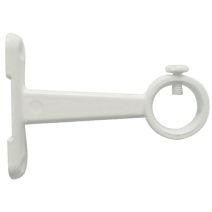 2 supports plastique penderie Ø14 50mm blanc
