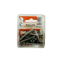 11 boulons poeliers acier zingué L.35mm ø5mm