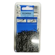 Pointes tête plate en acier L.14mm ø1,1mm 70g