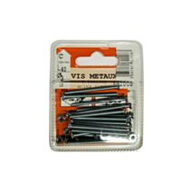 Vis métaux tête fraisée acier zingué 40x3mm - 18 pièces