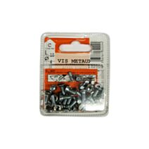 Vis métaux tête fraisée acier zingué 10x4mm - 26 pièces