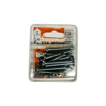 Vis métaux tête fraisée acier zingué 40x5mm - 13 pièces