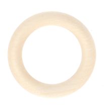 Lot de 10 anneaux bois Ø56 pour tringle à rideau de Ø28 mm coloris érable
