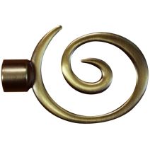 1 embout métal escargot Ø20 effet laiton vieilli