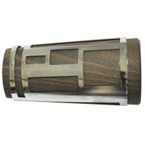 1 embout pommeau bois/métal Ø28 chêne brûlé