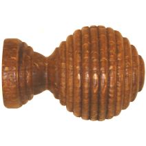 2 embouts bois boule striée à visser Ø20 chêne