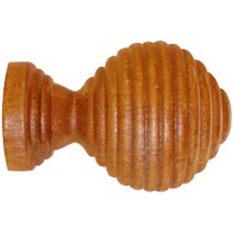 2 embouts bois boule striée à visser Ø20 merisier