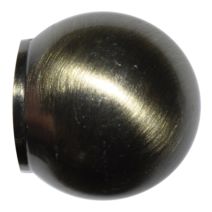 2 embouts métal boule Ø20 effet laiton vieilli