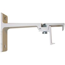 2 supports muraux métal simples 24x16 avancée 80mm laqué blanc