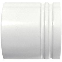 2 embouts métal bouchon strié Ø20 blanc brillant