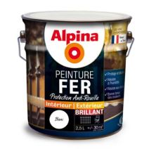 Peinture fer 2,5L blanc brillant ALPINA