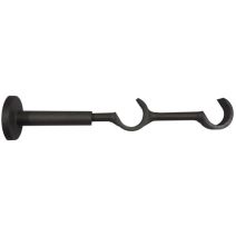 Support double de barre à rideau en métal ouvert ø28 double extensible de 115 à 215 mm