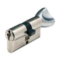 Cylindre profilé nickelé à bouton 30x30mm