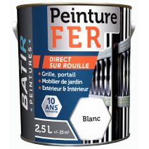 Peinture Fer brillant 2,5 L coloris blanc - BATIR