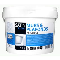 Peinture murs et plafonds satin acrylique 10L - BATIR 1ER