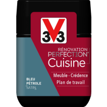 Testeur de peinture rénovation cuisine Perfection bleu pétrole satin 75ml - V33