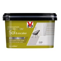 Peinture de rénovation sol et escalier finition satinée plume 2L - V33