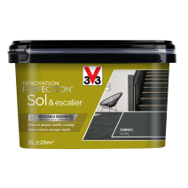 Peinture de rénovation sol et escalier finition satinée tarmac 2L V33