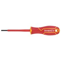 Tournevis plat électricien isolé 3x75mm chrome vanadium - INVENTIV