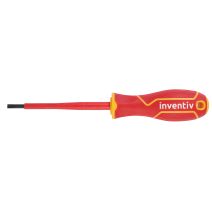 Tournevis plat électricien isolé 4x100mm chrome vanadium - INVENTIV