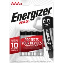 PILE AAA LR03 1.5V ALCALINE ENERGIZER MAX X4
