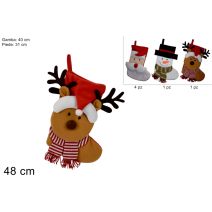 Chaussette de Noël en tissu 48cm