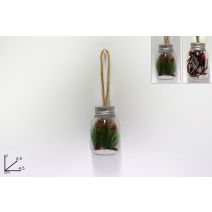 Bocal en Verre Nature à Suspendre 7x4,5x4,5cm