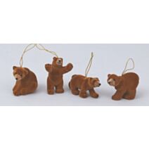 Décoration Ourson à Suspendre Marron Floque 8cm