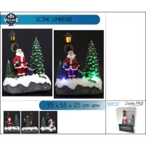 Scène Village Noël LED 9,5x5,5x12,5cm