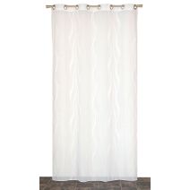 Voilage œillets étamine jacquard fils coupés naturel 140x240cm - DYLREV