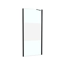 Retour fixe douche à associer verre sérigraphié 80cm noir mat - INVENTIV 