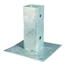 Ancre sur platine poteaux bois carré à cheviller 150x150mm Ø11mm 8 trous - ALBERTS