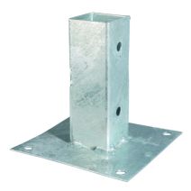 Ancre sur platine poteaux bois carré à cheviller 150x150mm Ø11mm 8 trous - ALBERTS