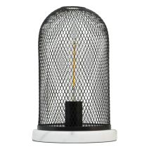 LAMPE LODI C CREATION 1*E27 60W REF 223987 NOIR/MARBRE BLANC HT31,5CM D19,5CM