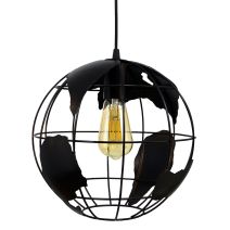 Suspension Map métal noir Ø29cm E27 7W - BOUDET