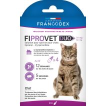 FIPROVET DUO 50 MG/60 MG - SOLUTION POUR SPOT-ON CHAT X4