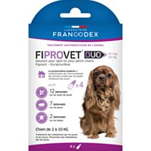 FIPROVET DUO 67 MG/20 MG - SOLUTION POUR SPOT-ON PETIT CHIEN X4