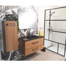 Meuble à Suspendre Lenca L90cm Bois Miel Mélaminé Livré Monté